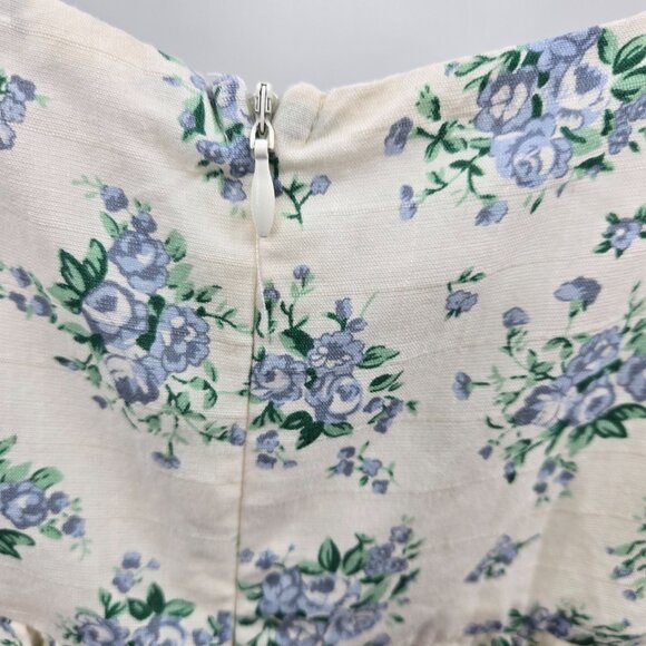 En Creme Cream Blue Floral Hi-Low Dress Size Large - Picture 4 of 16